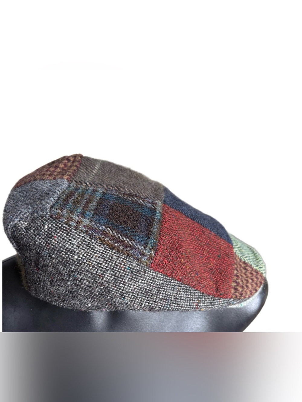Hanna Hats of Donegal Patchwork Tweed Flat Cap Size Large Wool Made in Ireland